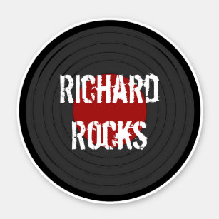 Adesivo Seu Nome Rocha Vinyl Rock N Roll Record