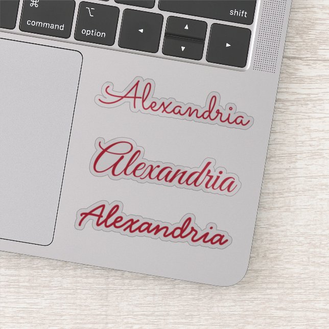 Adesivo Seu nome Versões de Script Manuscrito Vermelho (Detalhe)