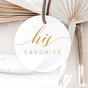 Adesivo Seu Presente de Faux Dourado Caligráfico Favorito 