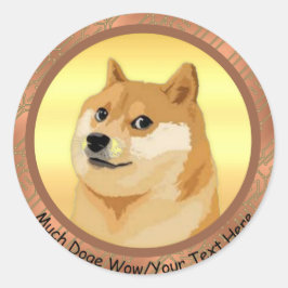 Adesivo Seu Rosa de texto Dogecoin Dourado Cripto Muita Do