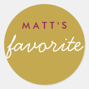 Adesivo "Seu" Snack Magenta favorito Dourado