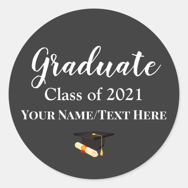 Adesivo Seu Texto/Cor Gradua Classe 2021 (Frente)