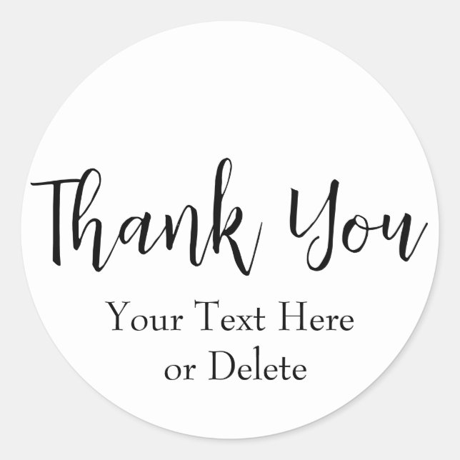 Adesivo Seu Texto/Cor Personalizado Obrigado (Frente)