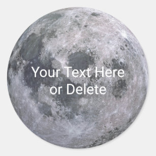Adesivo Seu Texto/Fonte Belo Sistema Solar de Lua Cheia