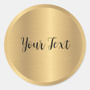 Adesivo Seu Texto Personalizado Faux Dourado Modelo de apa