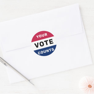 Adesivo Seu Voto Conta Eleição Patriótica Americana 2024