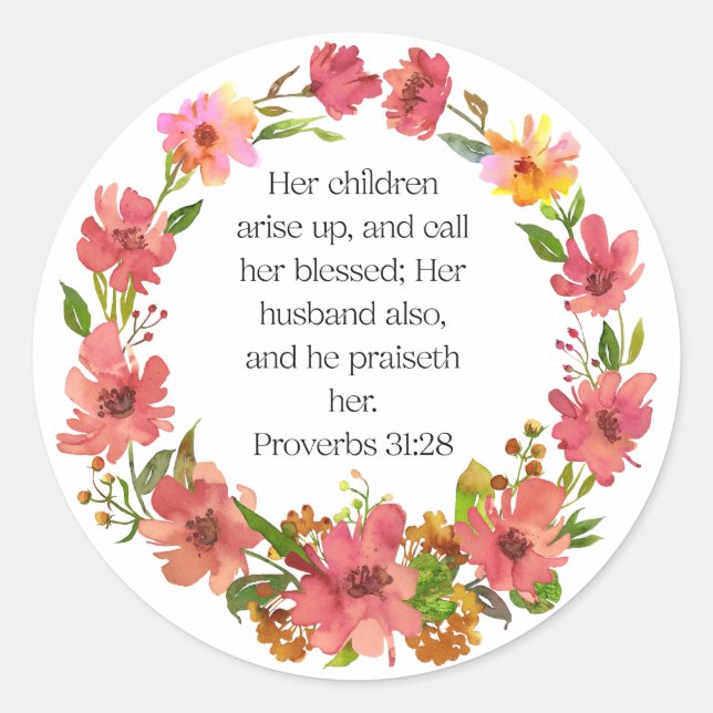 Adesivo Seus filhos se levantam e a chamam de abençoada... (Frente)