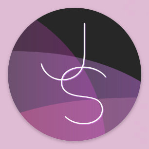Adesivo Seus roxo moderno de sobreposição das iniciais  