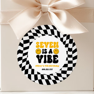 Adesivo Seven Is A Vibe Retro Sétimo Aniversário de 7 Anos
