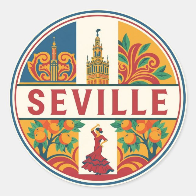 Adesivo Sevilha Espanha Praça de Espanha (Frente)