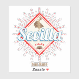 Adesivo Seville Andalusia Espanha Retro Flamenco Vintage