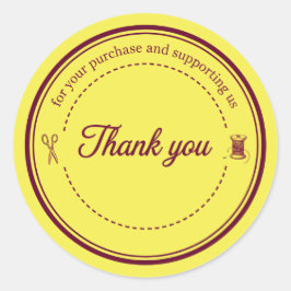 Adesivo Sewing Icons Thank You Business Sticker