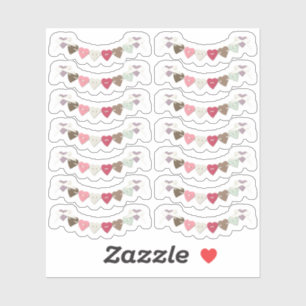 Adesivo Sewing Stitches Country Heart Bunting