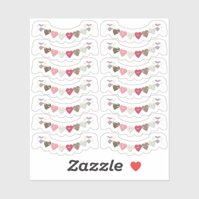 Adesivo Sewing Stitches Country Heart Bunting (Folha)