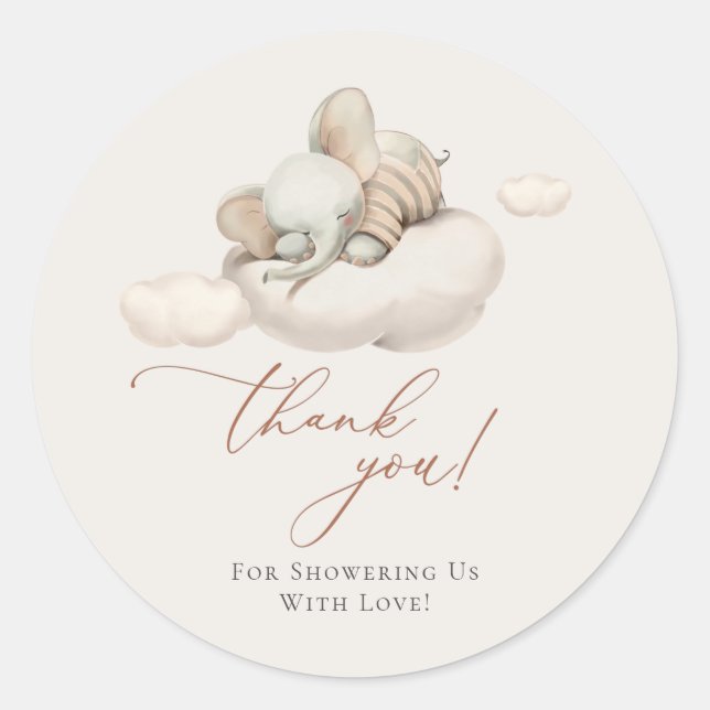 Adesivo Sexo do Elefante Dormindo Neutro (Frente)