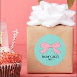 Adesivo Sexo Revelar Partido Rosa e Azul<br><div class="desc">Querido,  esses adesivos fabulosos vão combinar com o tema da sua festa.  Personalizá-los para torná-los seus.  Só mais uma maneira de adicionar esse toque especial à sua festa.  Procure outras ideias divertidas em toda parte da coleção Baby Reveal.</div>