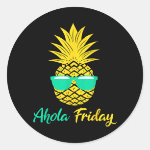 Adesivo Sexta-feira Aloha Abacaxi Verão Fruta Abacaxi