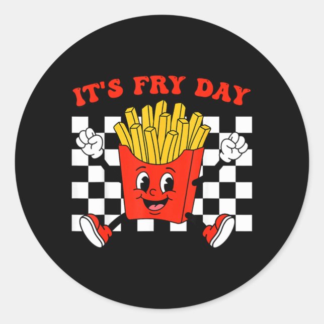 Adesivo Sexta-feira Divertida de Batata Frita Lanche Comid (Frente)