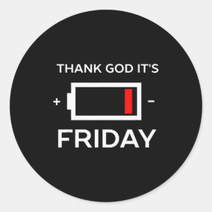 Adesivo Sexta-feira engraçada Tgif Bateria baixa