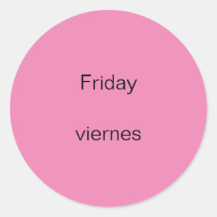 Adesivo Sexta-feira viernes Inglês para Espanhóis