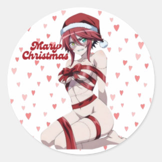 Adesivo Sexy Santa Marry Cristmas Wrapped Anime Girl