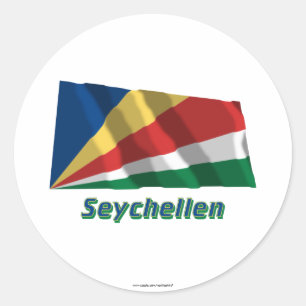 Adesivo Seychelles Fliegende Flagge mit Namen