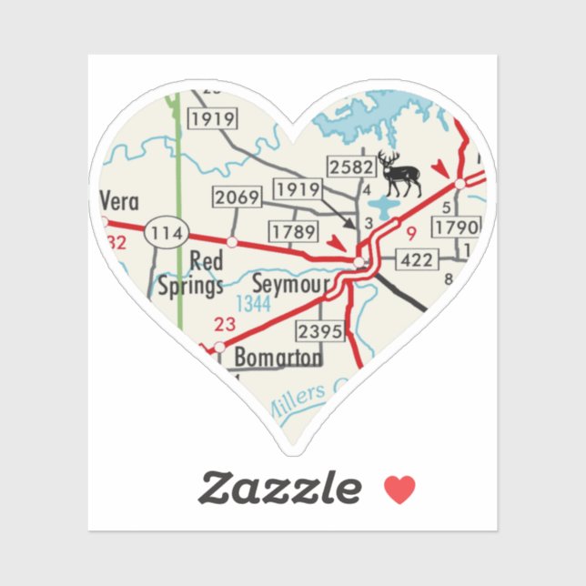 Adesivo Seymour Texas Map (Folha)