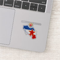SFR Jugoslávia - Mapa - Emblem - Vinheta de Bandei