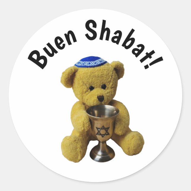 Adesivo Shabbat Ladino Teddy Bear Sticker (Frente)