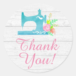 Adesivo Shabby Cottage Chic Sewing Russo Wood Obrigado