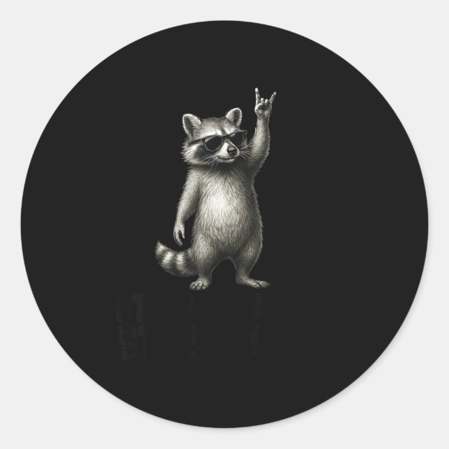 Adesivo Shades Trash DJ Rock Raccoon Panda (Frente)