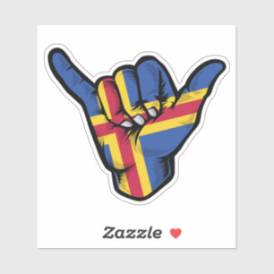 Adesivo Shaka Hand Aland Flag Good Vibes Sticker