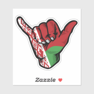 Adesivo Shaka Hand Belarus Flag Good Vibs Sticker