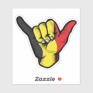 Adesivo Shaka Hand Belgium Flag Good Vibes Sticker