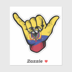 Adesivo Shaka Hand Equador Flag Good Vibs Sticker