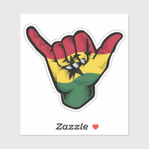 Adesivo Shaka Hand Ghana Flag Good Vibes Sticker