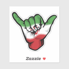 Adesivo Shaka Hand Iran Flag Good Vibs Sticker