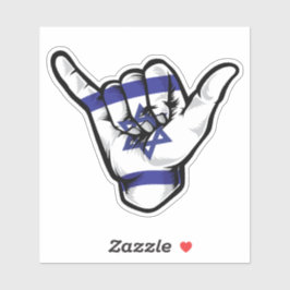Adesivo Shaka Hand Israel Flag Good Vibs Sticker