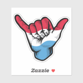 Adesivo Shaka Hand Luxembourg Flag Good Vibs Sticker