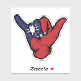 Adesivo Shaka Hand Taiwan Flag Good Vibs Sticker