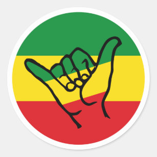 Adesivo Shaka Hand With Reggae Colors
