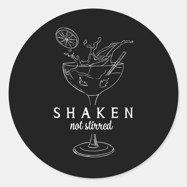Adesivo Shaken Martinis Bebendo Álcool Engraçado Barman (Frente)