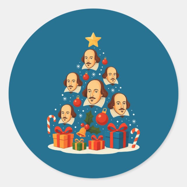 Adesivo Shakespeare English Literature Christmas Tree Xmas (Frente)