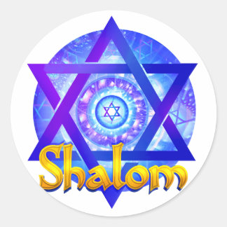 Adesivo SHALOM com Estrela de David Medallion
