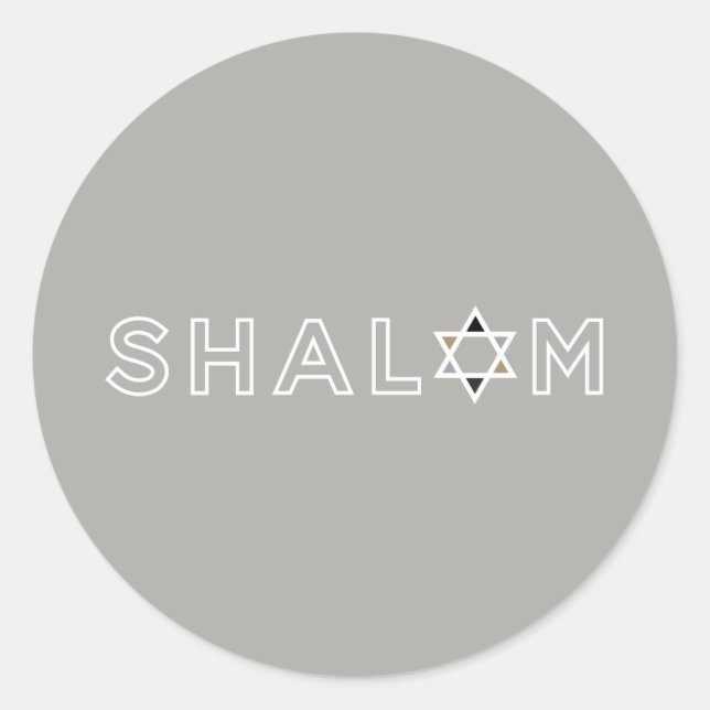 Adesivo Shalom Star Stickers - Cinza (Frente)