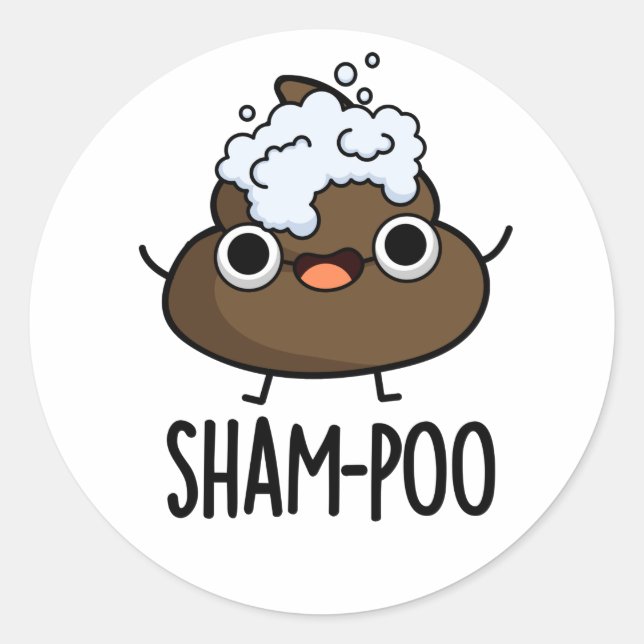 Adesivo Sham-Poo Engraçado Com Bolhas De Shampoo (Frente)