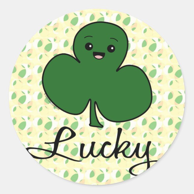Adesivo Shamrock Cute Kawaii (Frente)