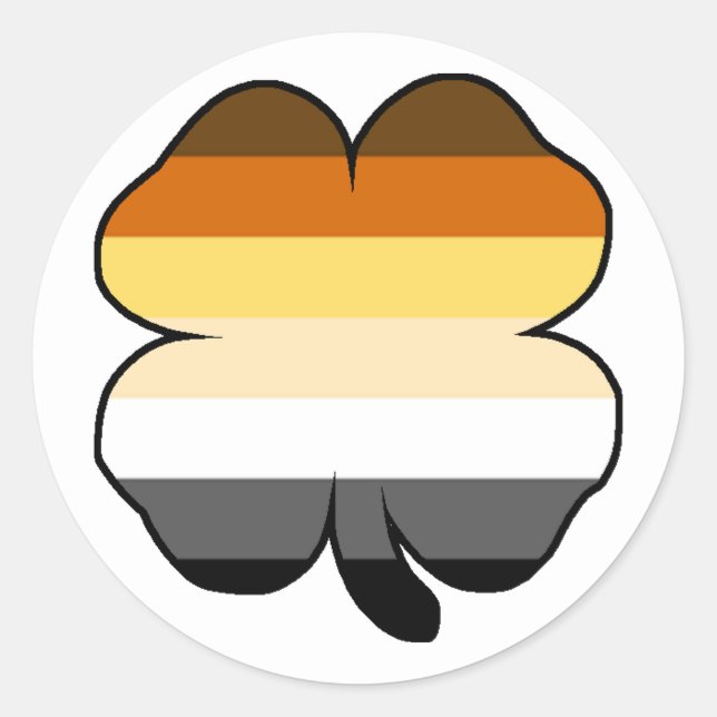 Adesivo Shamrock de Sinalizador do Orgulho de Urso gay (Frente)