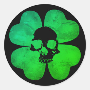 Adesivo Shamrock do crânio Spooky