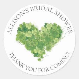 Adesivo Shamrock Heart Bridal Obrigado Chá Sticker